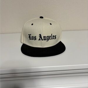 Los Angeles Black and White Snapback Hat